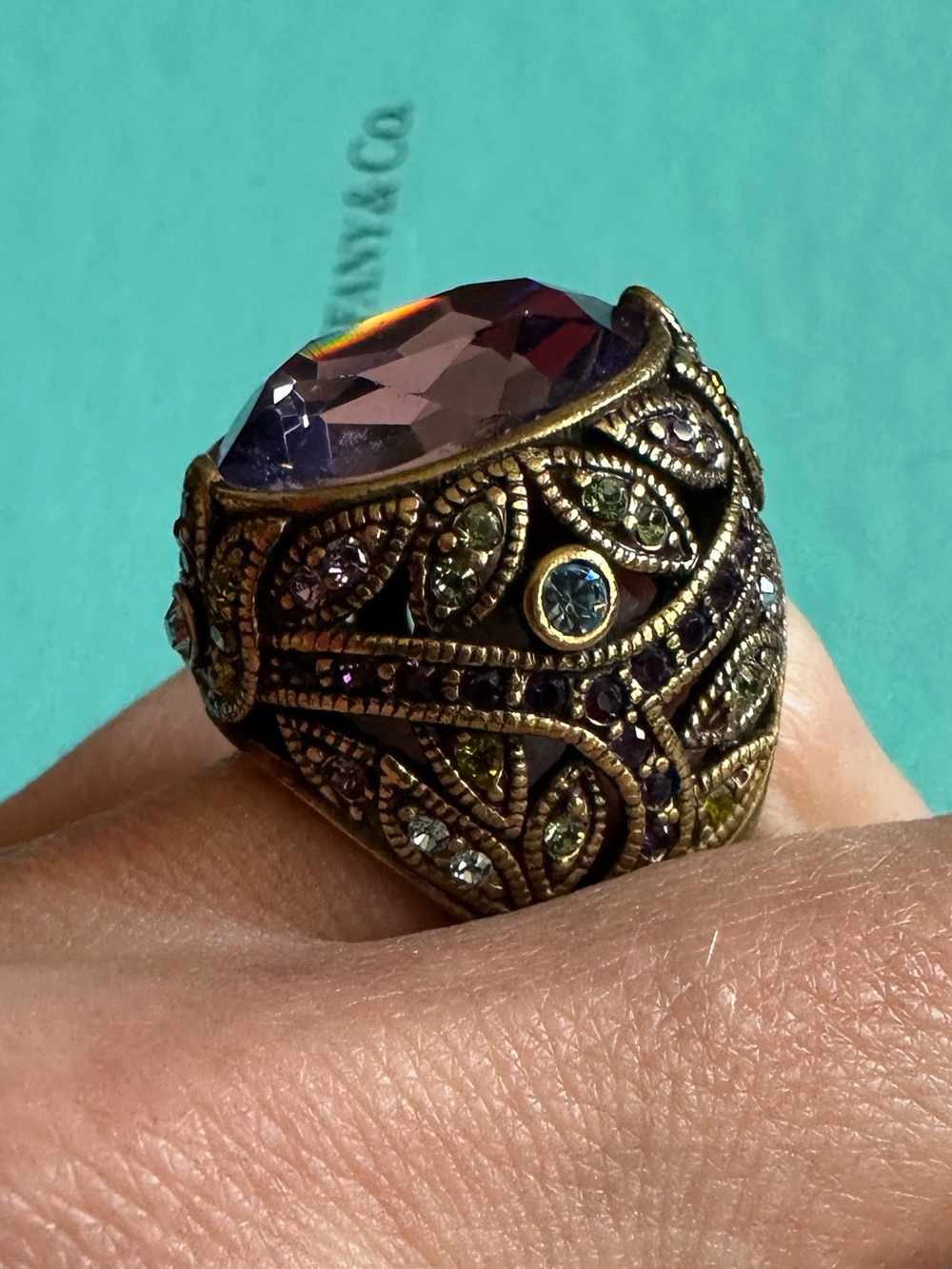 Vintage Massive Heidi Daus Cocktail Ring Size 5
